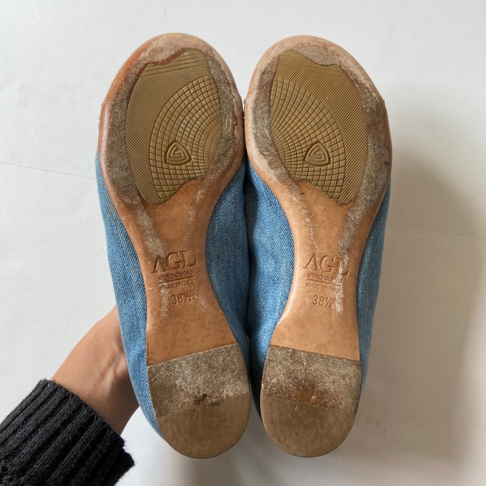 AGL Attilio Giusti Leombruni Womens Blue Slip On Ballet Flats Size US 8 EUR 38.5 - Picture 7 of 9